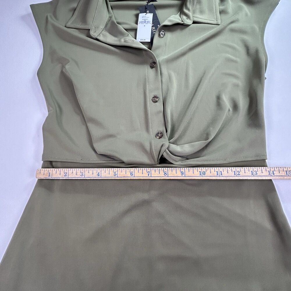 Banana Republic Olive Green Cap Sleeve Shirt Dress - Picture 8 of 15